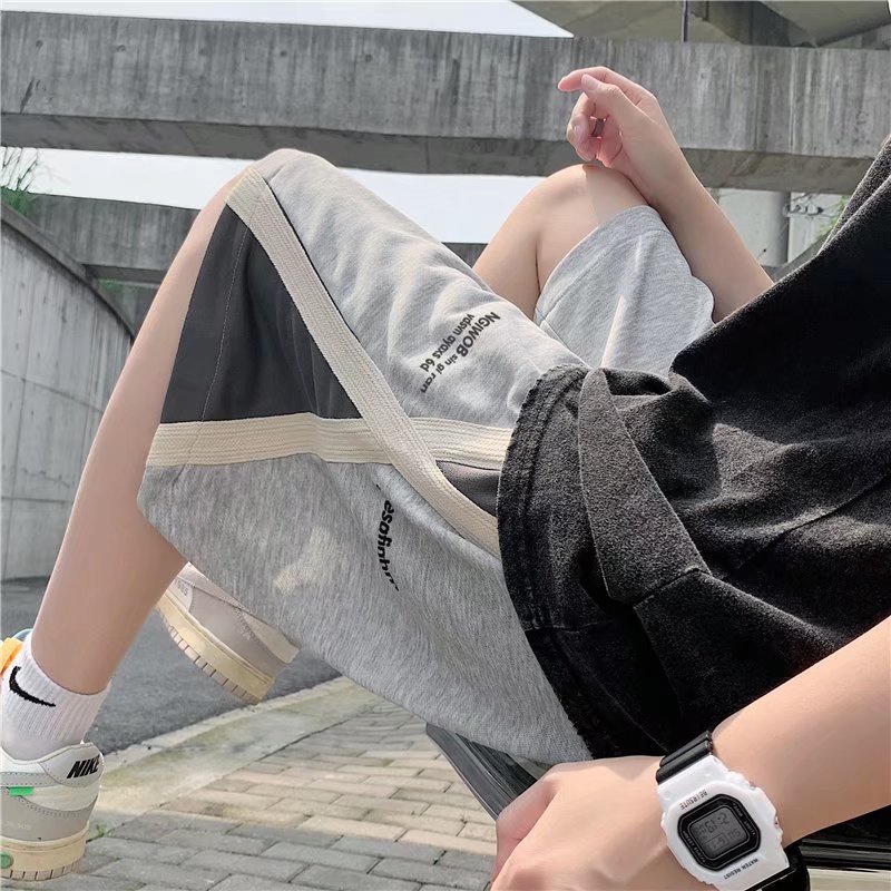 【M-3XL】Quần Short Thể Thao Dáng Rộng Phối Màu Tương Phản Đơn Giản Thời Trang Mùa Hè Hàn Quốc Cho Nam