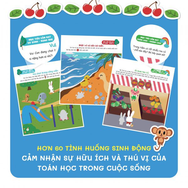 Sách Bóc Dán - Bé vui học toán – Sticker Cùng động tay động não nào Bộ 6 Cuốn ( 3-12 tuổi )