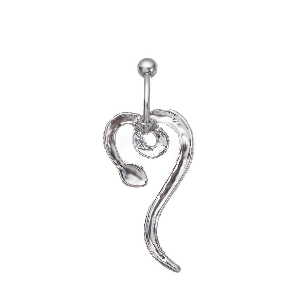 Khuyên Rốn Thép Không Gỉ Hình Rắn Đính Đá LAYOR1 Thời Trang Unisex