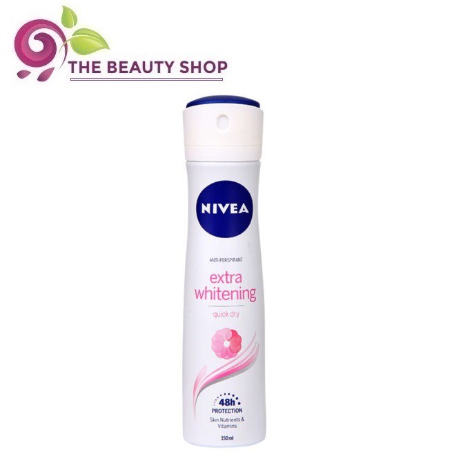 Xịt khử mùi trắng mịn Nivea Extra Whitening (150ml)