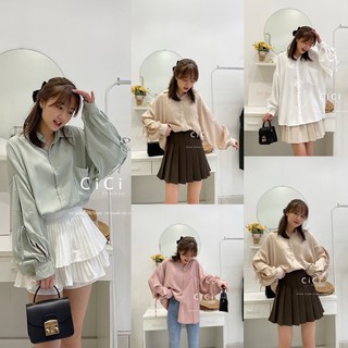 Sơmi lụa tay khoét thắt nơ cicistudio