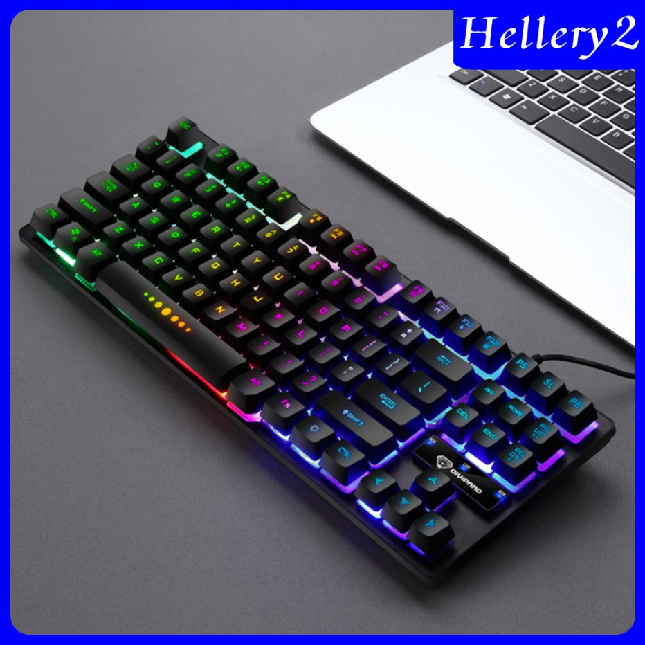 Wired 87 Keys Mechanical Gaming Keyboard RGB Rainbow Backlit for PC Gamers
