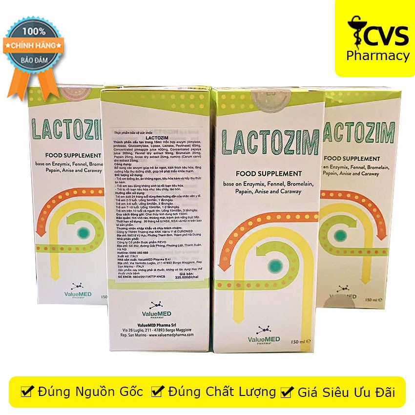 Lactozim (Italy) 150ml men enzyme cho trẻ biếng ăn kéo dài, hỗ trợ tiêu hóa bé khỏe mạnh - cvspharmacy