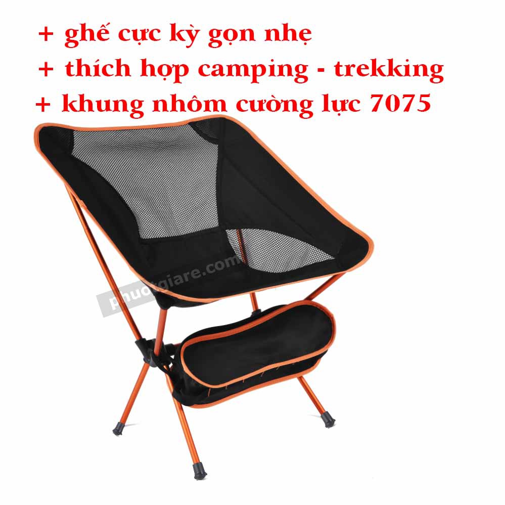 [Freeship 50k] Ghế xếp gọn 120kg phượt dã ngoại du lịch câu cá cắm trại mini