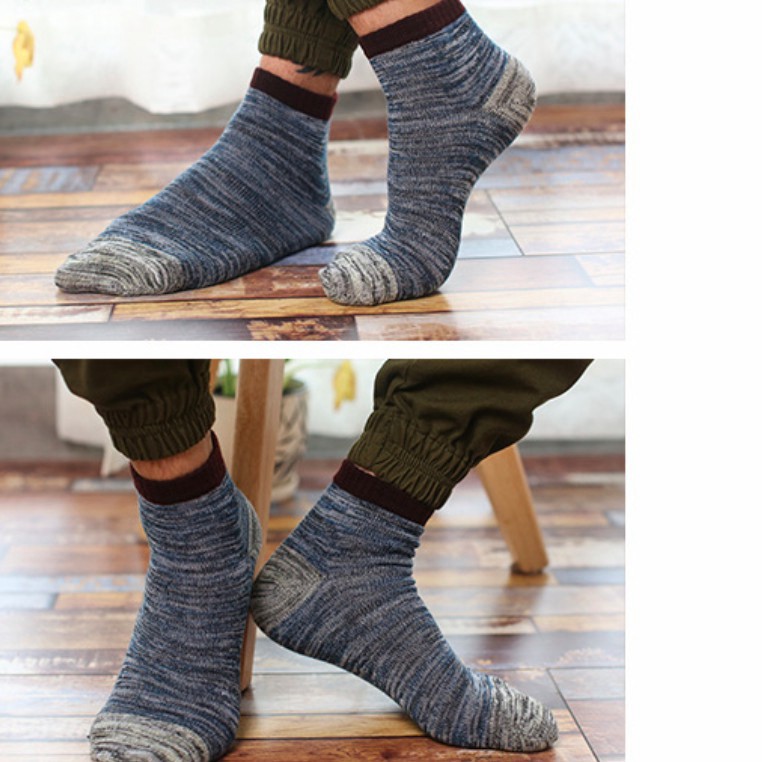 Combo 2 đôi tất nam Hàn Quốc dài đến mắt cá chân, thoáng khí, êm chân, chống hôi chân nakha
