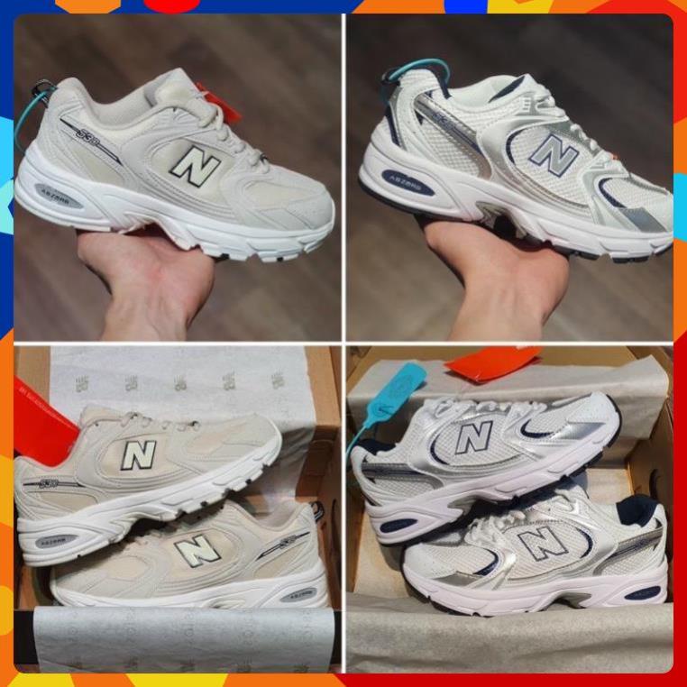 [FreeShip+ Hàng Cao Cấp] Giày NB 530 kem trắng be vàng xịn, Giầy New Blace trắng kem sữa nâu full phụ kiện