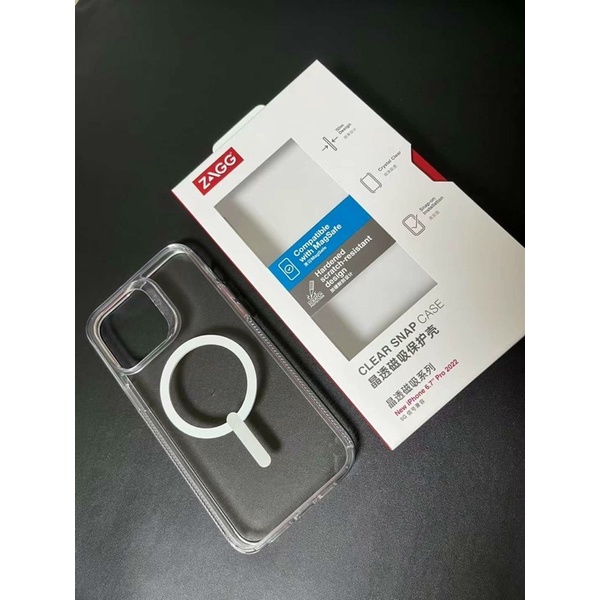 Ốp lưng kính ZAGG hỗ trợ sạc từ Magsafe cho iPhone 14 Plus, 14 Pro Max chống sốc không ố vàng ( Full Box )