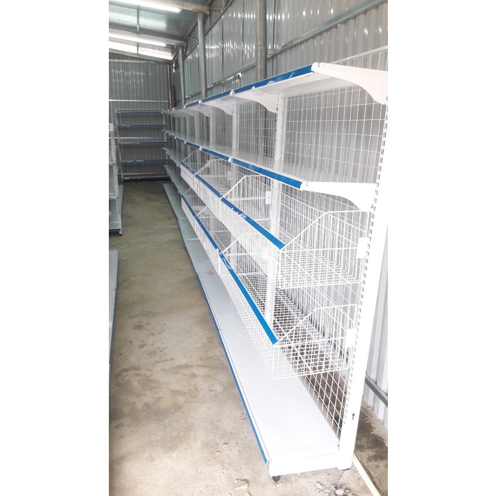 Kệ siêu thị đơn 1 mặt dài 70cm x rộng 40cm x Cao 120cm x 3 tầng