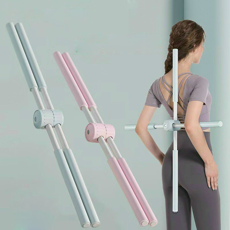 Gậy tập yoga chống gù, dụng cụ tập lưng vai, tay bằng thép không gỉ