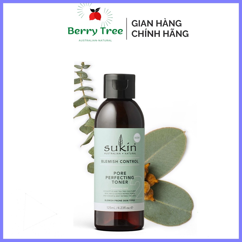 Nước Hoa Hồng Se Khít Lỗ Chân Lông ngừa mụn Sukin Blemish Control Pore Perfecting Toner 125ml (BR)