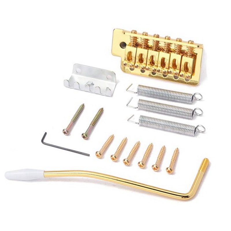 Bộ Phụ Kiện Lò Xo Tremolo Màu Vàng Kèm Ổ Cắm Chuyên Dụng Cho Đàn Guitar Điện Fender ST