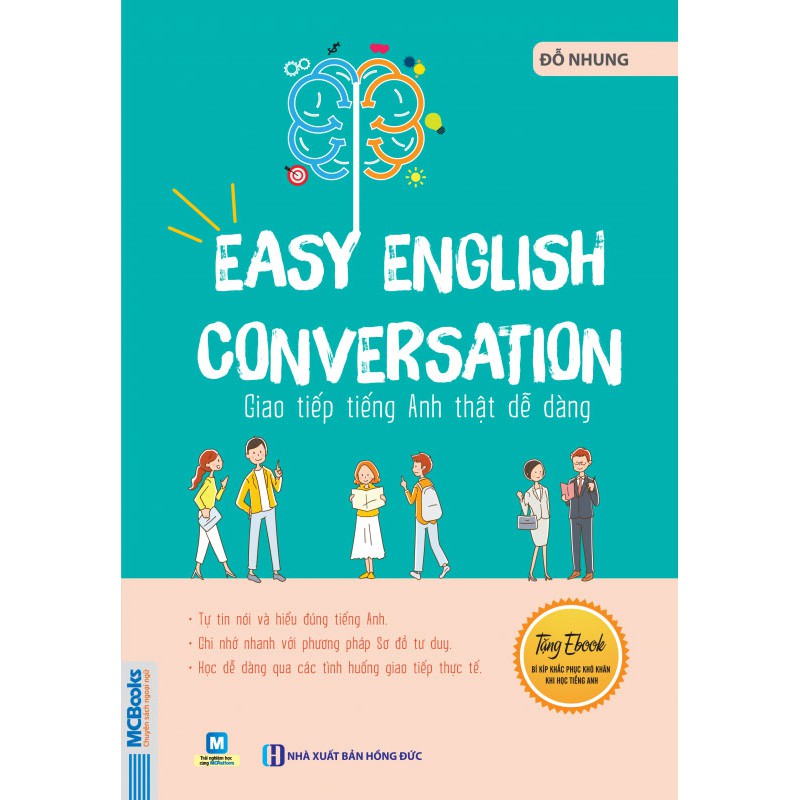 Sách - Easy English Conversation - Giao tiếp tiếng Anh thật dễ dàng (nghe qua app) Tặng Video Hách Não