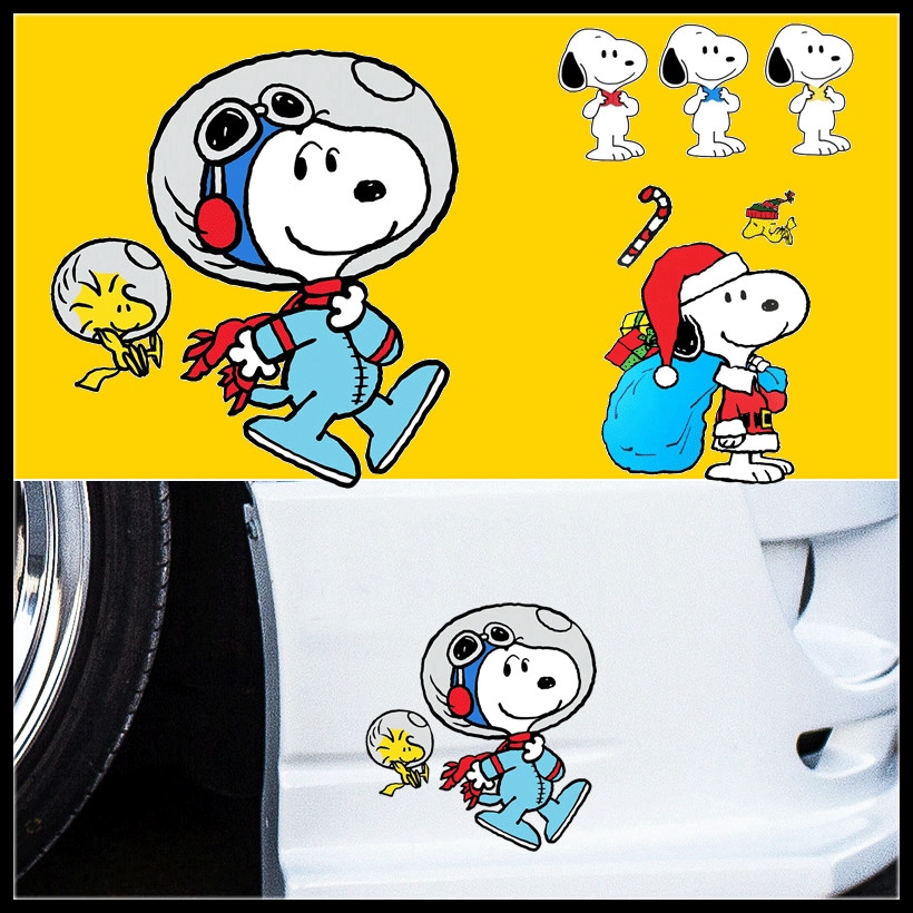 Nhãn dán phản quang trang trí xe hơi/mô tô chống thấm nước hình Pilot Sailor Snoopy