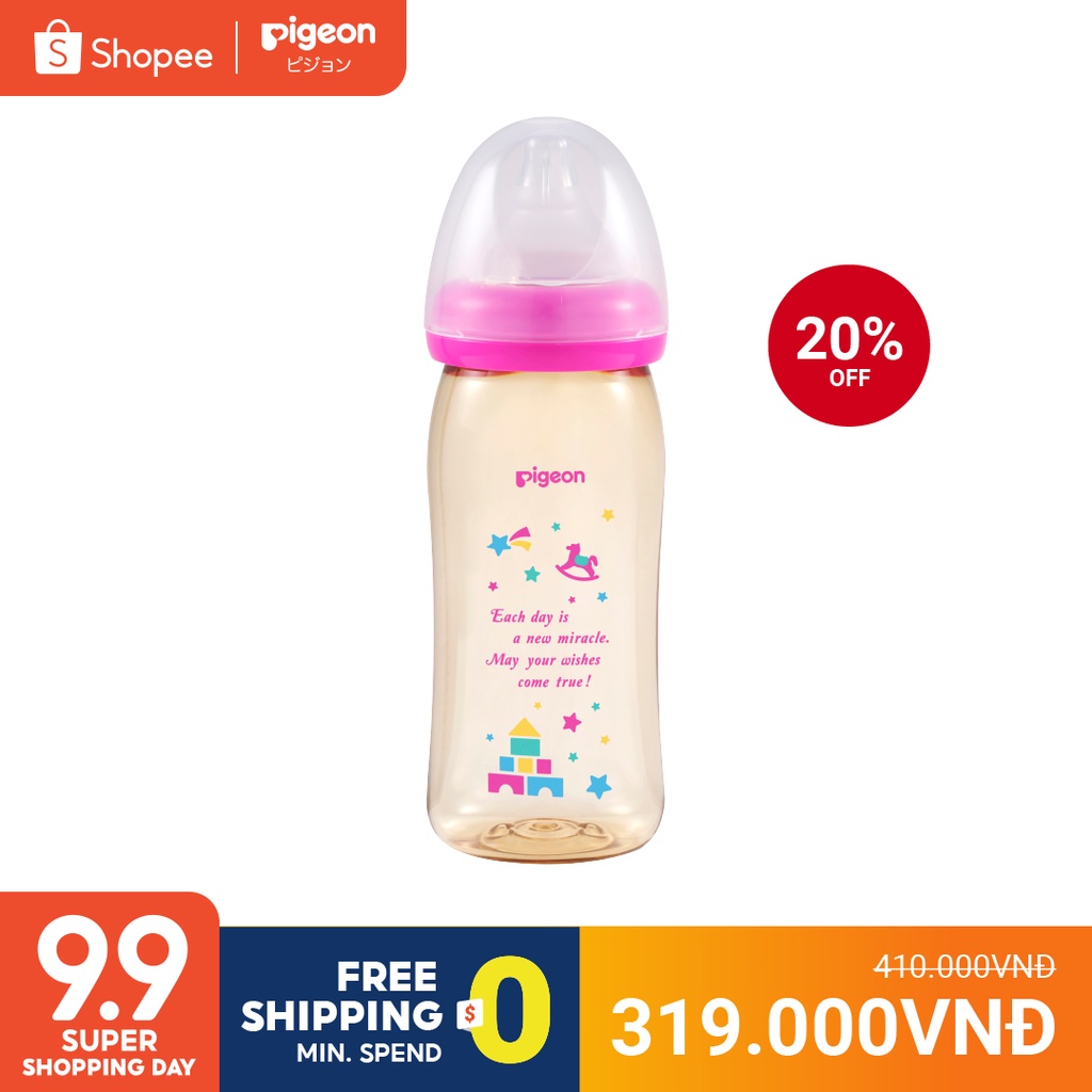 Bình Sữa PPSU Plus Pigeon Hình Đồ Chơi 160/240ML