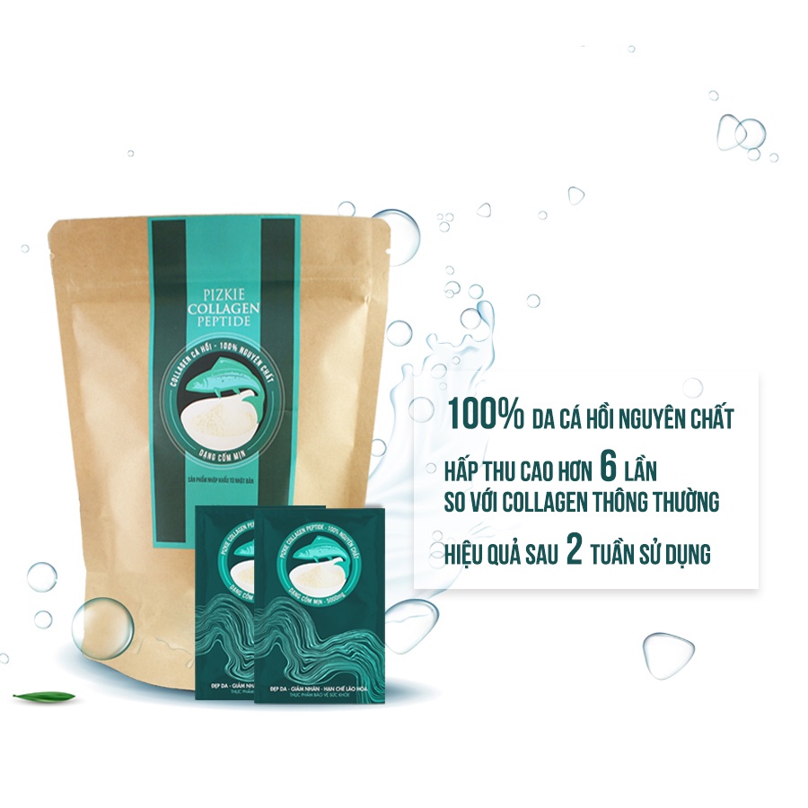 Collagen Cá Hồi Pizkkie - Hồi sinh  Làn da  của bạn sau 14 NGÀY-i giúp làm căng bóng da, sáng da, thu nhỏ lỗ chân lông