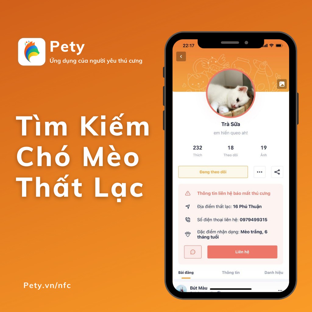 Vòng cổ cho chó có chip định danh và hỗ trợ tìm kiếm khi lạc - Pety Smart NFC