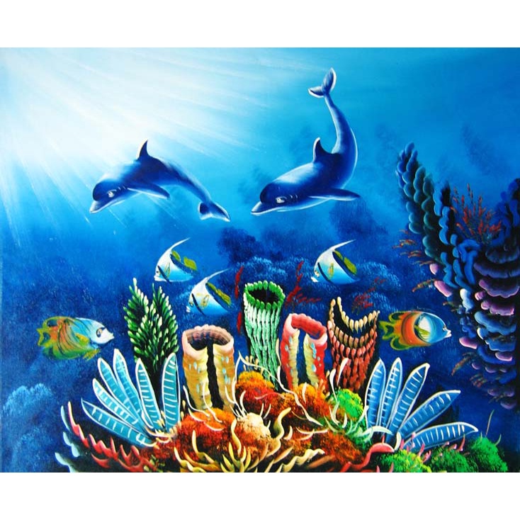 Tranh Dán Tường Đại Dương 3D Hiện Đại đẹp lung linh, hình ảnh chân thực