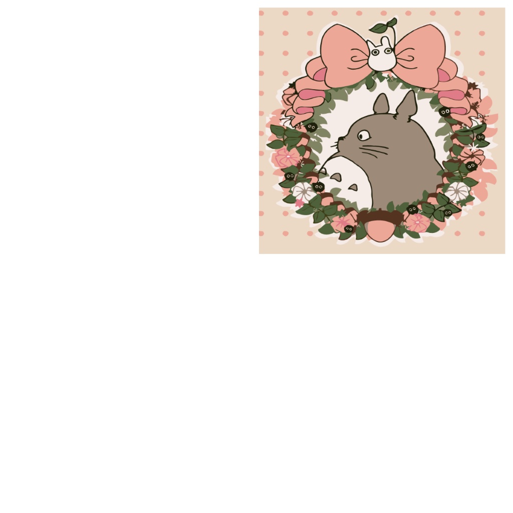 Tranh Sơn Dầu Trang Trí Hình Totoro 20*20cm