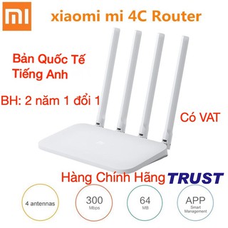 Xiaomi N 300Mbps Bộ Phát Wifi R4CM - Mi Router 4C - Quốc Tế Tiếng Anh 4 Anten rời -BH 2 năm 1 đổi 1