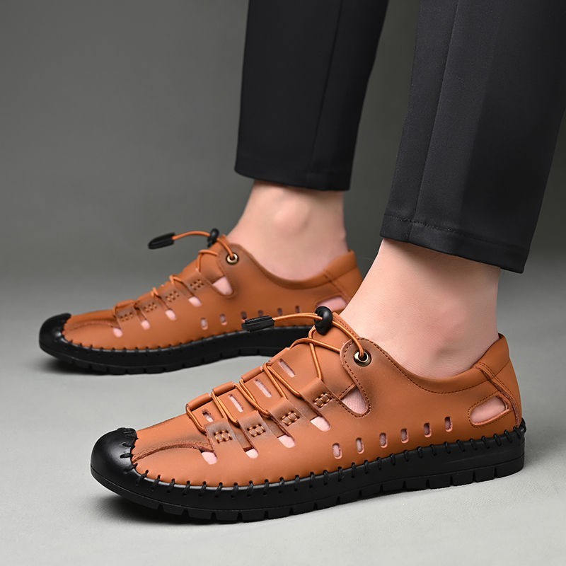 Giày Thời Trang Giày Da Nam Đẹp Giày Nam Thoáng Khí,Khâu Tay Thủ Công,Đế Cao Su Non Nguyên Khối