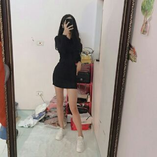 Đầm body mũ