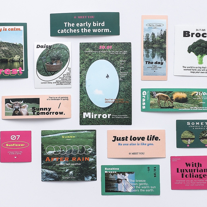 Bộ 20 tờ nhãn dán trang trí sổ tay sáng tạo phong cách Hàn Quốc