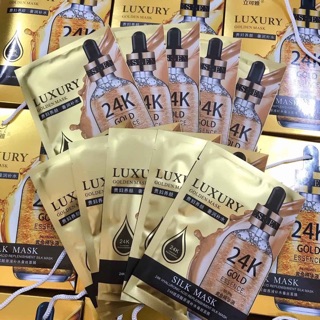 [Chính hãng] HỘP 10 MIẾNG MẶT NẠ VÀNG DƯỠNG DA LUXYRY 24k - DATE MỚI