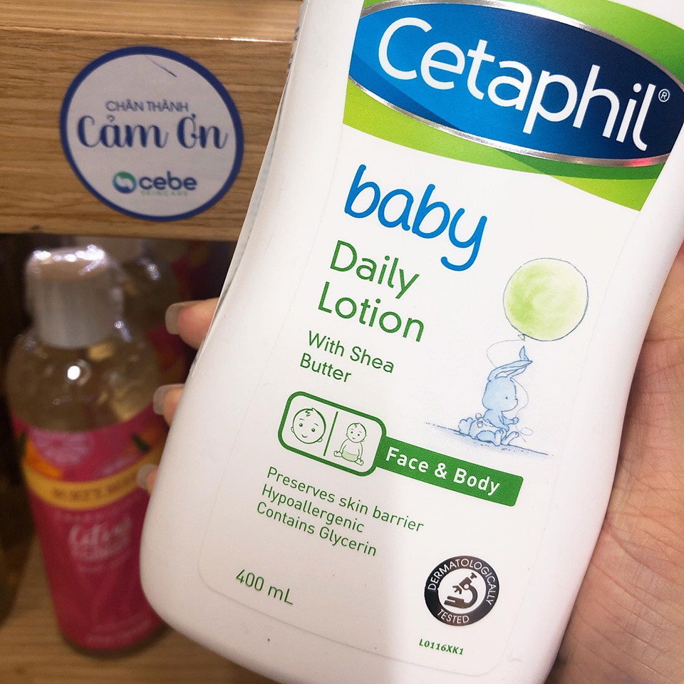 Kem dưỡng cho bé Cetaphil Baby Daily Lotion Face &amp; Body (400mL)