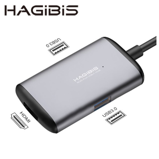 Cổng Chuyển USB Type-C Ra  HDMI + 2 USB3.0 Hagibis 3 in 1