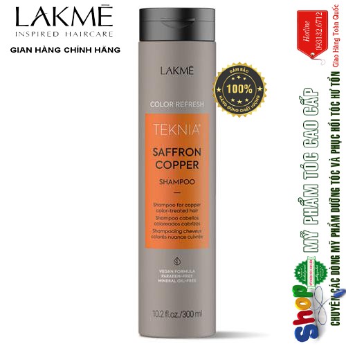 [LAKME-CHÍNH HÃNG] DẦU GỘI HẤP CHO TÓC NHUỘM MÀU ĐỒNG LAKME ULTRA COPPER 300ML/300ML NEW 2020