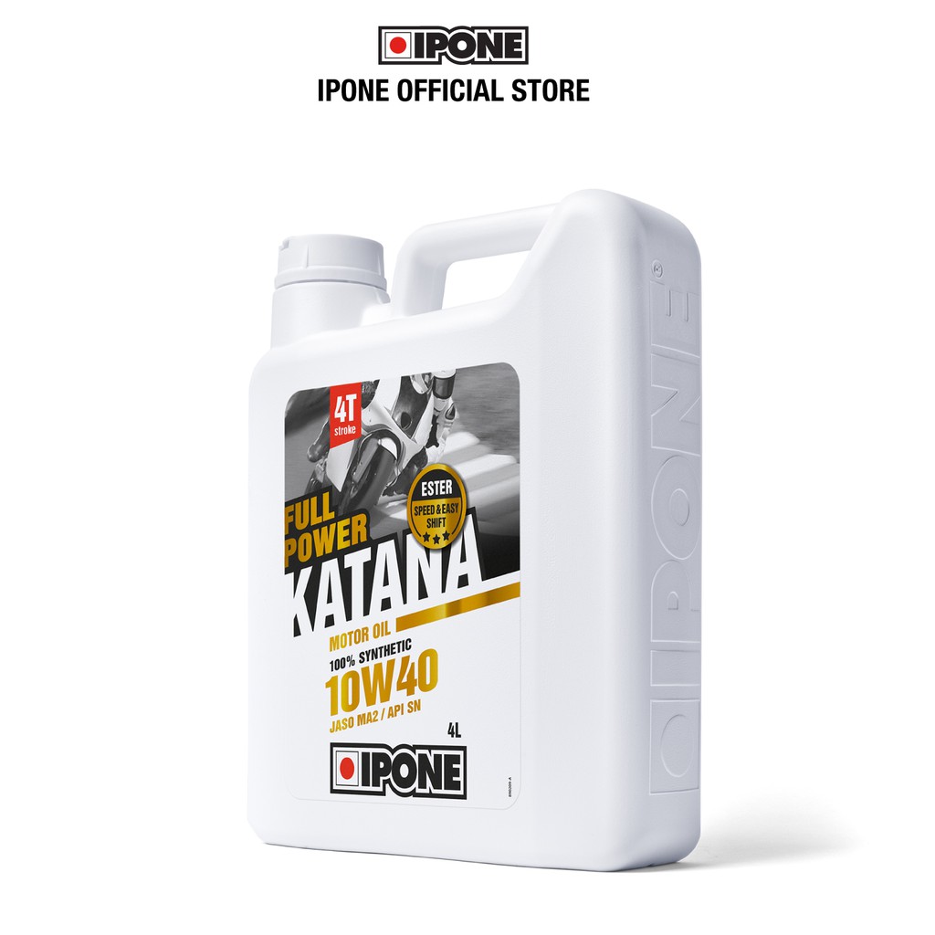 Nhớt xe mô tô, xe côn tay và xe số 4T tổng hợp gốc Ester Ipone Full Power Katana (4L)