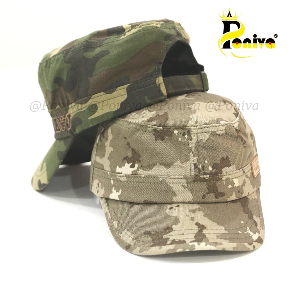 Mũ lưỡi trai ❤️ Nón kết họa tiết lính chất kaki form unisex LI999 phong cách Ulzzang Thời trang PONIVA siêu hot