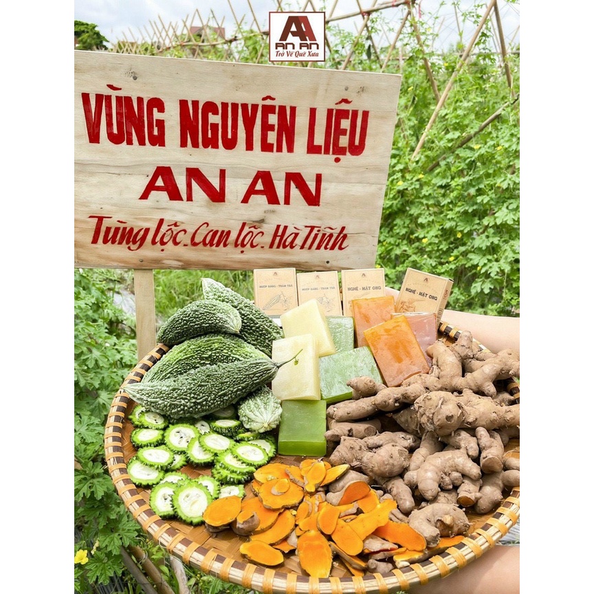 Xà bông Handmade Nghệ, Mật Ong, Mướp Đắng Tràm Trà Thảo mộc An An 100gr