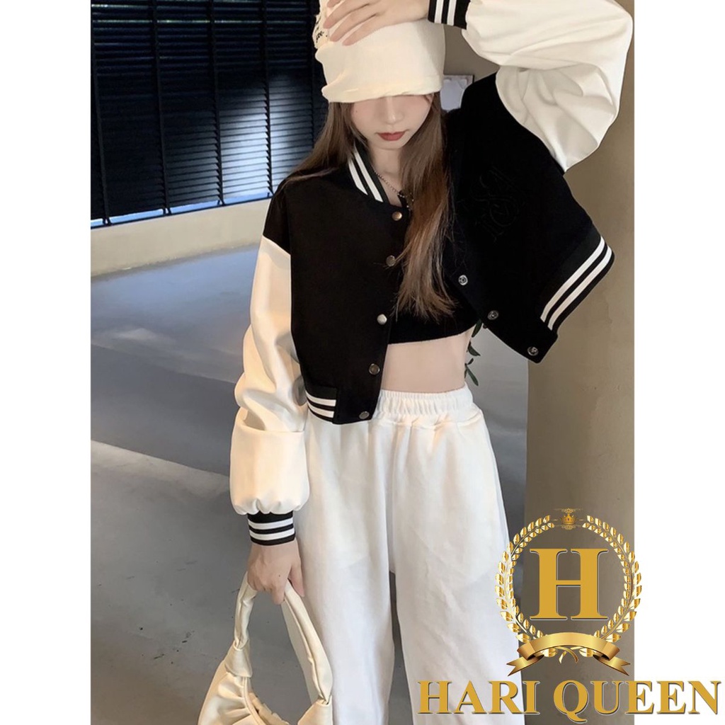 Áo Bomber Croptop nữ 2 lớp siêu hot- Áo khoác mùa đông dáng cộc dài tay cúc bấm hot trend freesize dưới 55kg