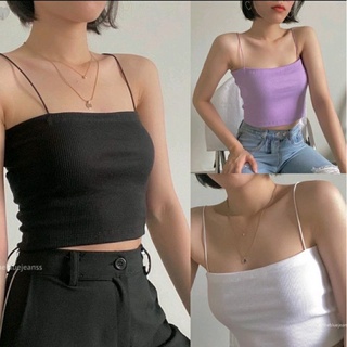 Áo 2 dây cọng bún thun gân, áo croptop 2 dây đẹp