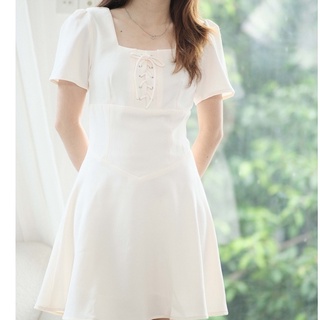 Đầm be thiết kế chất vải dày dặn đầm 2 lớp xinh dự tiệc công sở Samvie
