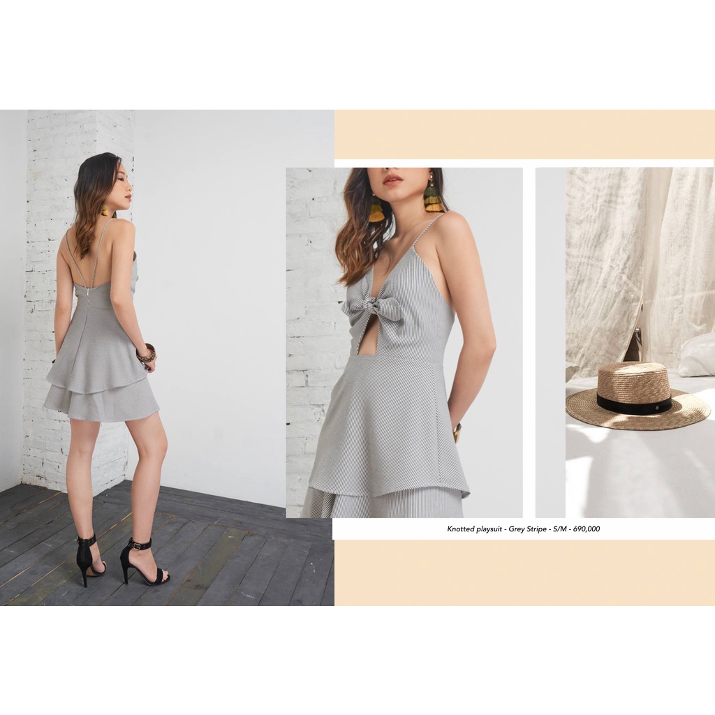Playsuit sọc cột nơ ngưc | BigBuy360 - bigbuy360.vn
