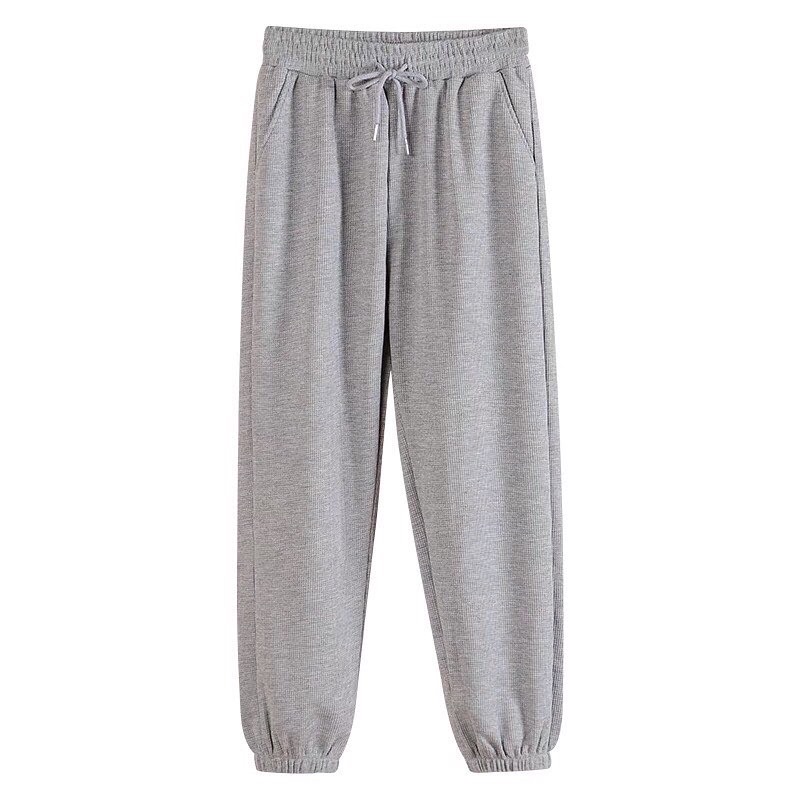 Quần Jogger Nữ Cạp Chun Style Ulzzang, Quần Nỉ Da Cá Dáng Dài Bo Ống