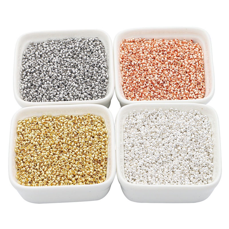 Set 100 Hạt Cườm Đồng 2 / 2.5mm Dùng Làm Trang Sức Thủ Công