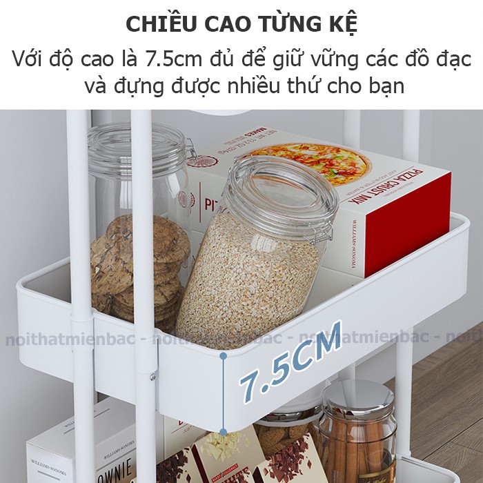 Kệ đa năng 3 tầng nhập khẩu cao cấp, có bánh xe di chuyển và tay cầm tiện lợi