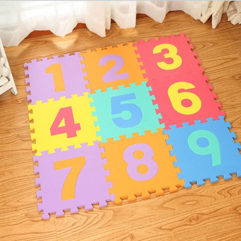 Bộ 10 tấm thảm xốp mềm EVA hình chữ số cho bé
