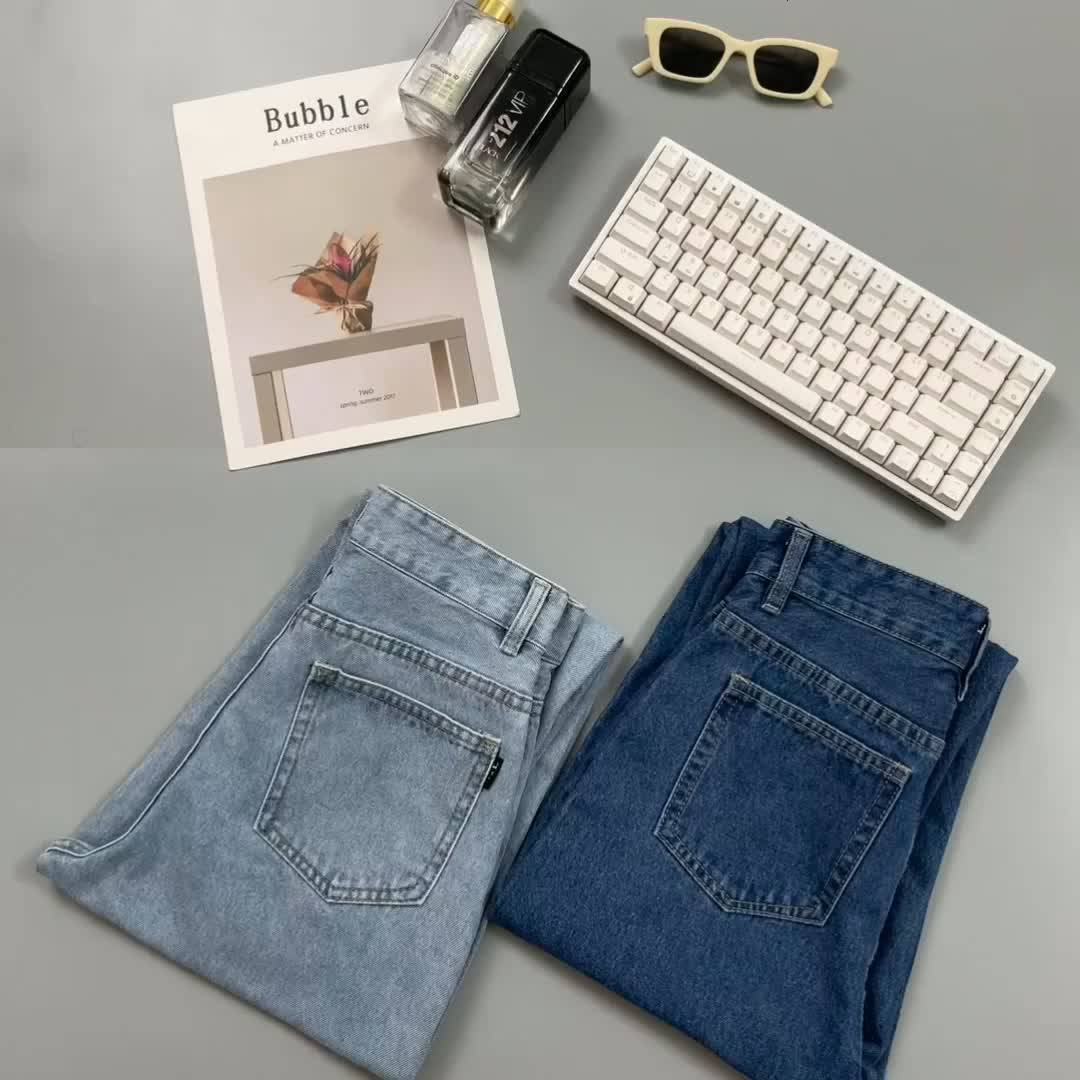 Quần Bò Nữ, Quần Jean Baggy Trơn Lưng Cao Form Đẹp Ulzzang Yuri jeans | BigBuy360 - bigbuy360.vn