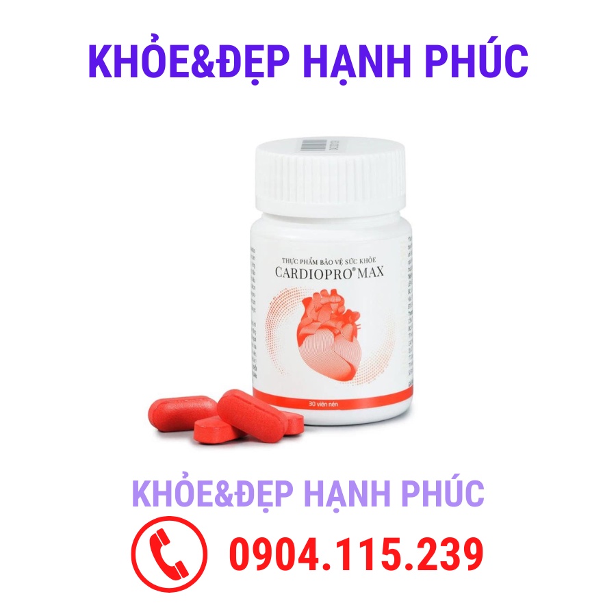 Thực phẩm bảo vệ sức khỏe Cardiopro Max hỗ trợ tim mạch vinalink group – 30 viên/lọ