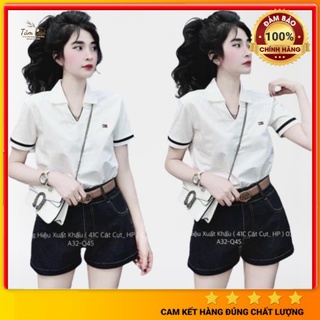 [Hàng Chuẩn], Áo phông polo nữ cổ V, Áo thun polo nữ cổ V, Chất cá sấu siêu đẹp siêu mát.