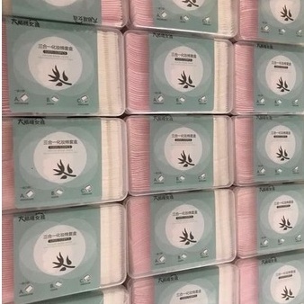 Bông Tẩy Trang 320 Miếng, 3 Chất Liệu Hàng Nội Địa Trung, Bông Mềm Mịn An Toàn Tiện Lợi