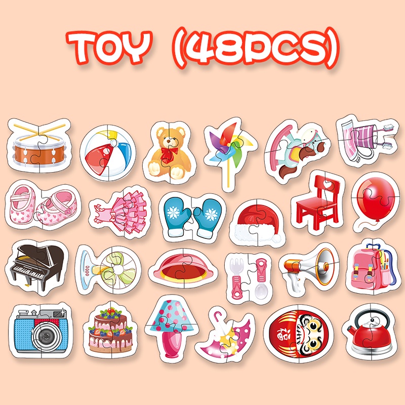 Bộ Đồ Chơi Xếp Hình Động Vật Trái Cây 4 Loại Lớn Dành Cho Bé 2-3 Tuổi