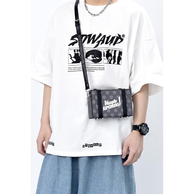 [MENSWEAR ELEGANT FARMER] Túi hộp da đeo chéo thiết kế mới trendy phù hợp cho cả nam &amp; nữ (1015).