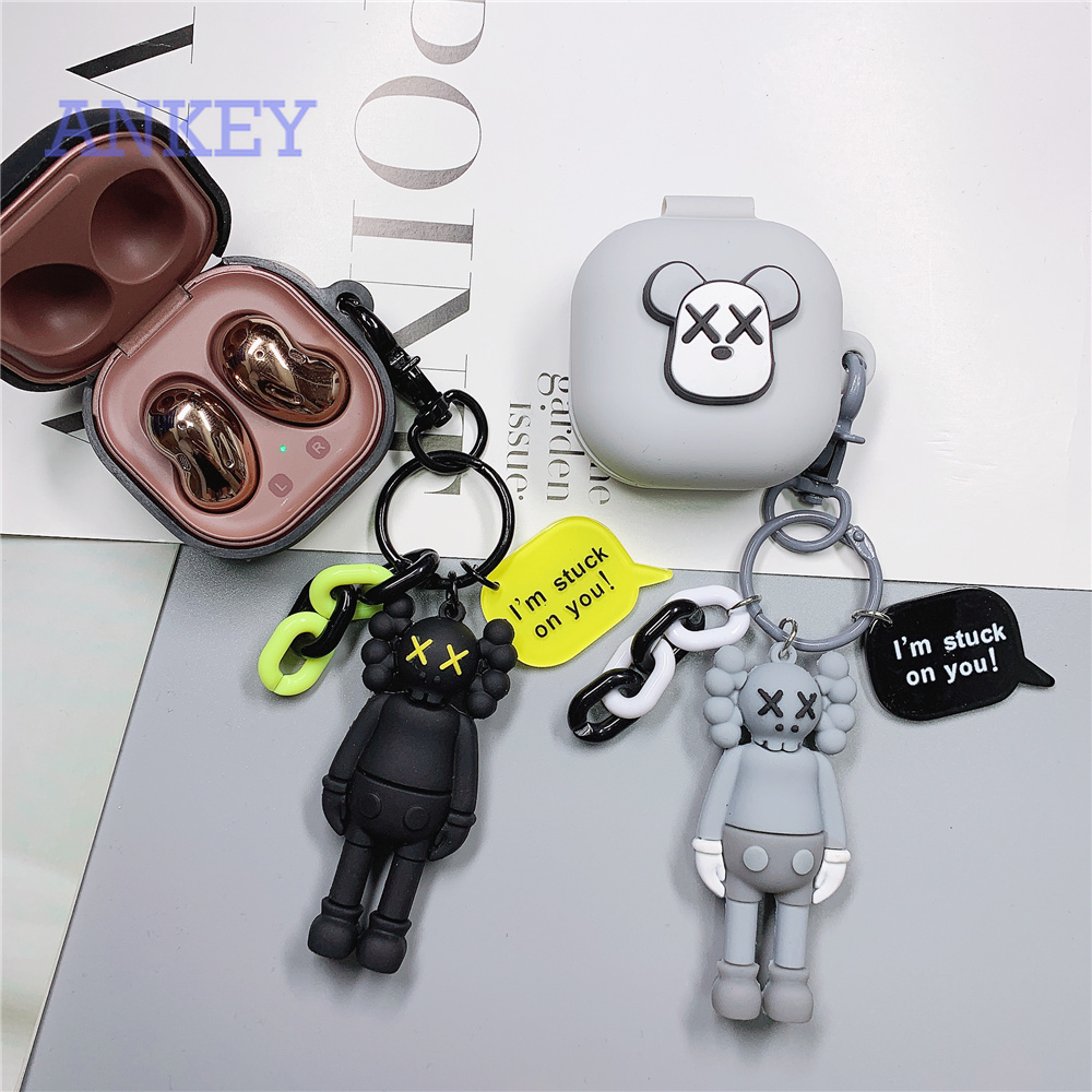 Samsung Galaxy Buds Pro/ Buds Live/ Buds +/ Buds Plus Vỏ silicon dẻo hình Kaws có móc gắn chìa khóa cho hộp tai nghe