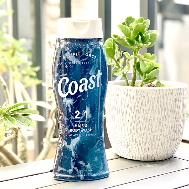 Sữa Tắm Coast - Dầu Tắm Gội Coast Mỹ 2 in 1 Coast Hair &amp; Body Wash Classic Scent Pacific Force 532ml