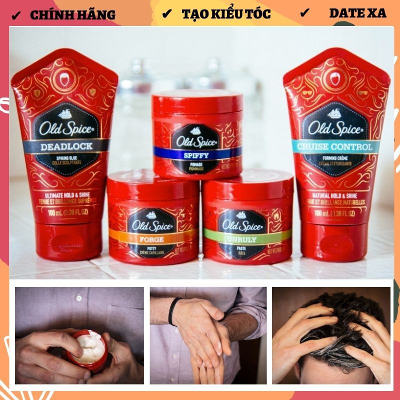 KEM TẠO KIỂU TÓC OLD SPICE MENS HAIR STYLING CREAM 75G